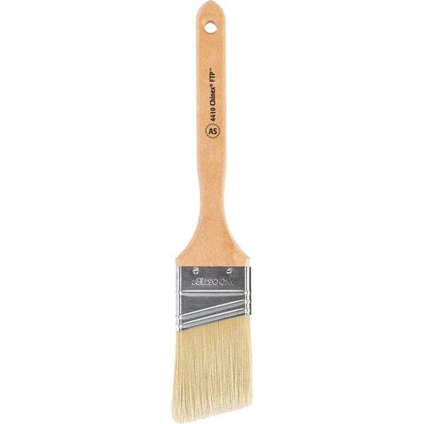 Wooster Brush - 2" Angled Synthetic Sash Brush - 2-11/16" Bristle Length, 7-7/8" Maple Fluted Handle - USA Tool & Supply