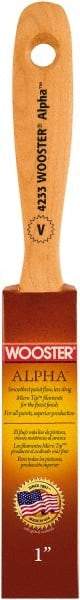 Wooster Brush - 1" Flat Synthetic Varnish Brush - 2-3/16" Bristle Length, 6-1/2" Maple Beavertail Handle - USA Tool & Supply
