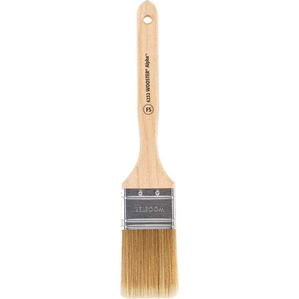 Wooster Brush - 2" Flat Synthetic Sash Brush - 2-11/16" Bristle Length, 7-7/8" Maple Fluted Handle - USA Tool & Supply