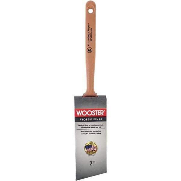 Wooster Brush - 2" Angled Synthetic Sash Brush - 2-11/16" Bristle Length, 7-7/8" Poly Foam Fluted Handle - USA Tool & Supply