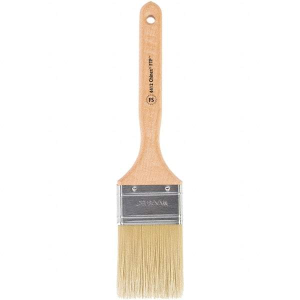 Wooster Brush - 2-1/2" Flat Synthetic Sash Brush - 2-15/16" Bristle Length, 7-7/8" Maple Fluted Handle - USA Tool & Supply