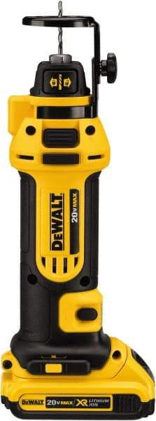 DeWALT - 1/4 and 1/8 Inch Collet, 2,600 RPM, Spiral Saw - 20 Volts, 2 Batteries, Charger Included - USA Tool & Supply