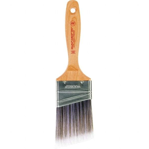 Wooster Brush - 2-1/2" Angled Nylon/Polyester Varnish Brush - 2-15/16" Bristle Length, 6-1/2" Maple Beavertail Handle - USA Tool & Supply