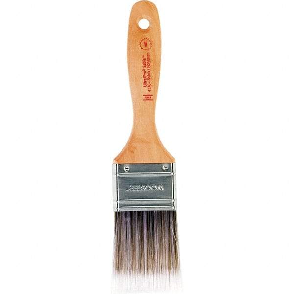 Wooster Brush - 2" Flat Nylon/Polyester Varnish Brush - 2-11/16" Bristle Length, 6-1/2" Maple Beavertail Handle - USA Tool & Supply