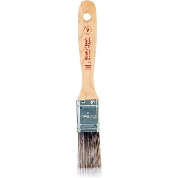 Wooster Brush - 1" Flat Nylon/Polyester Varnish Brush - 2-3/16" Bristle Length, 6-1/2" Maple Beavertail Handle - USA Tool & Supply