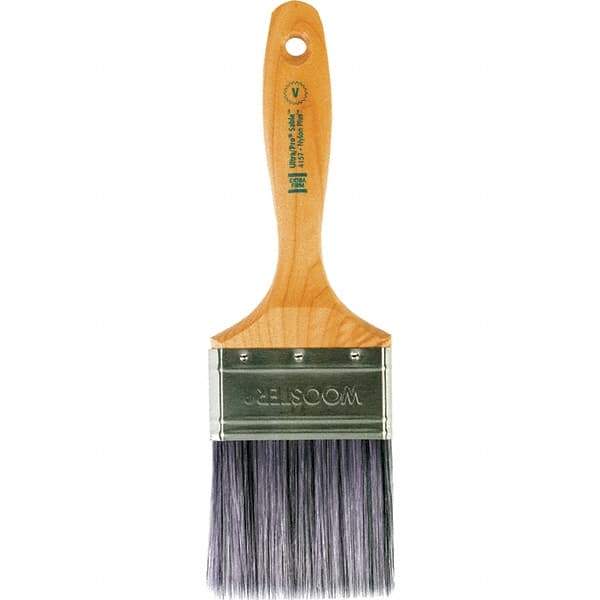 Wooster Brush - 3" Flat Synthetic Varnish Brush - 3-3/16" Bristle Length, 6-1/2" Maple Beavertail Handle - USA Tool & Supply