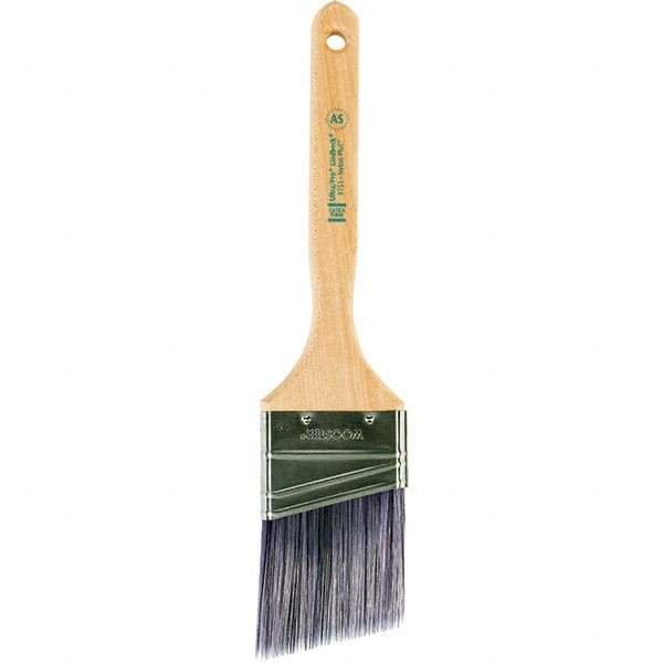Wooster Brush - 2-1/2" Angled Synthetic Sash Brush - 2-15/16" Bristle Length, 7.88" Maple Fluted Handle - USA Tool & Supply