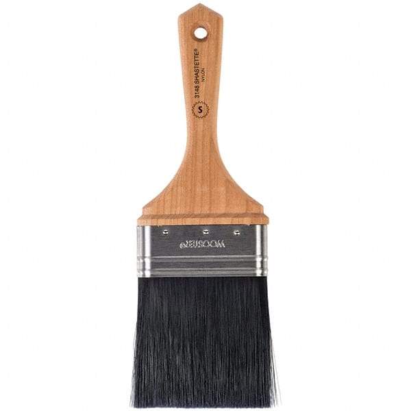 Wooster Brush - 3" Flat Synthetic Varnish Brush - 3-3/16" Bristle Length, 5-1/2" Maple Beavertail Handle - USA Tool & Supply