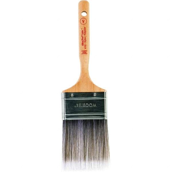 Wooster Brush - 2-1/2" Flat Nylon/Polyester Varnish Brush - 2-15/16" Bristle Length, 6-1/4" Maple Dowel Handle - USA Tool & Supply