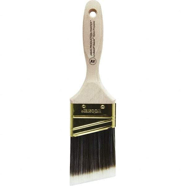 Wooster Brush - 2-1/2" Angled Nylon/Polyester Varnish Brush - 2-15/16" Bristle Length, 5-5/8" Plastic Beavertail Handle - USA Tool & Supply