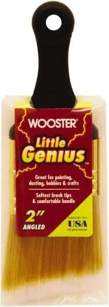 Wooster Brush - 2" Flat Synthetic General Purpose Paint Brush - 2-3/16" Bristle Length, 2-1/2" Plastic Short Handle - USA Tool & Supply