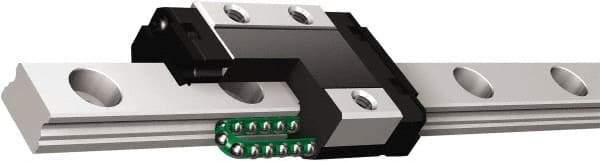 THK - 34.4mm Block L x 27mm W x 11mm H, 15mm Transverse Hole Spcg, 20mm Lateral Hole Spcg, 2-Row Mini SRS7GM Assembly - M3x3.2 Block Hole, 470mm Rail L x 12mm W x 7.5mm H, 13mm Assembly H, 0mm Overhang - USA Tool & Supply