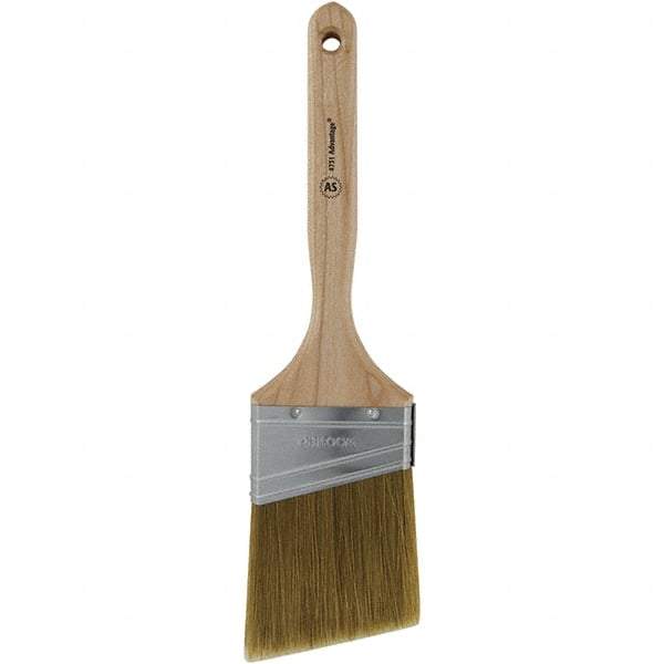 Wooster Brush - 3" Angled Hog Sash Brush - 3-3/16" Bristle Length, 7-1/8" Plastic Fluted Handle - USA Tool & Supply