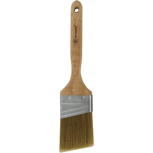 Wooster Brush - 2-1/2" Angled Hog Sash Brush - 2-15/16" Bristle Length, 7-1/8" Plastic Fluted Handle - USA Tool & Supply