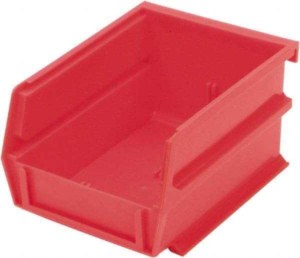 Triton - 5-3/8" Deep, Red Polypropylene Hopper Stacking Bin - 3" High x 4-1/8" Wide x 5-3/8" Long - USA Tool & Supply