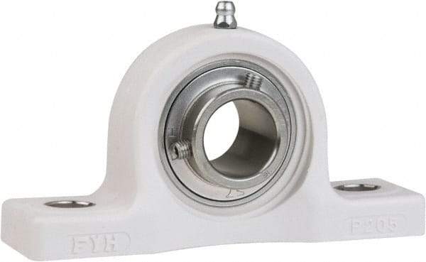 Value Collection - 1-7/16" ID, 6-5/8" OAL x 3-23/32" OAH Pillow Block - 3,462 Lb Static Cap, 5,777 Lb Dyn Cap, 5" Btw Mnt Hole Ctrs, 1-7/8" Base-to-Ctr Ht, Thermoplastic - USA Tool & Supply
