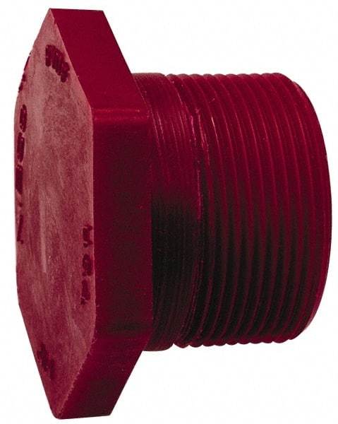 NIBCO - 1-1/2" PVDF Plastic Pipe Threaded Plug - Schedule 80, MIPT x MIPT End Connections - USA Tool & Supply