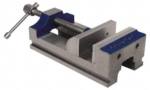 Gibraltar - 3" Jaw Opening Capacity x 1-3/4" Throat Depth, Horizontal Drill Press Vise - 3" Wide Jaw, Stationary Base, Standard Speed, 7-1/2" OAL, Cast Iron - USA Tool & Supply