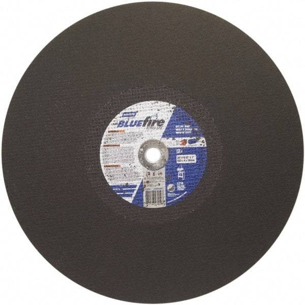 Norton - 20" 30 Grit Zirconia Alumina Cutoff Wheel - 5/32" Thick, 1" Arbor, 2,710 Max RPM, Use with Stationary Tools - USA Tool & Supply