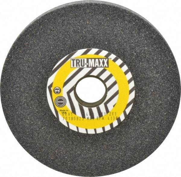 Tru-Maxx - 46 Grit Aluminum Oxide Bench & Pedestal Grinding Wheel - 6" Diam x 1" Hole x 1/2" Thick, 4138 Max RPM, O Hardness, Coarse Grade , Vitrified Bond - USA Tool & Supply