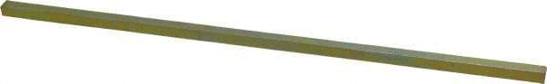 Precision Brand - 12" Long, Gold Dichromate-Plated Key Stock - Medium Carbon Steel - USA Tool & Supply