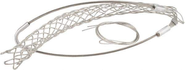 Woodhead Electrical - 1-1/4 to 1.49 Inch Cable Diameter, Tinned Bronze, Single Loop Support Grip - 26 Inch Long, 1,680 Lb. Breaking Strength, 16 Inch Mesh Length - USA Tool & Supply