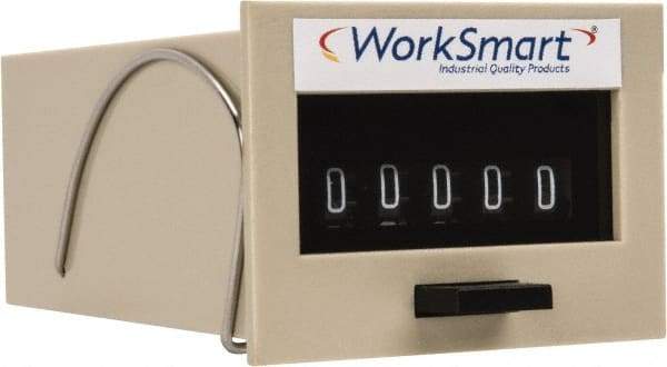 Value Collection - 5 Digit Mechanical Display Electromechanical Counter - Manual Reset - USA Tool & Supply