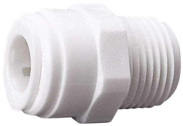 Value Collection - 3/8" OD, 1/2 Thread, Polysulfone Push-to-Connect Male Connector - 250 Max psi, White - USA Tool & Supply