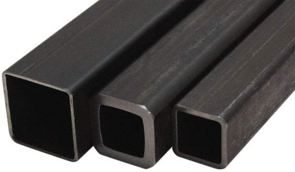 Value Collection - 4 Inch Square x 6 Ft. Long, Low Carbon Steel, Square Welded Tube - 1/4 Inch Wall Thickness, Low Carbon Grade - USA Tool & Supply