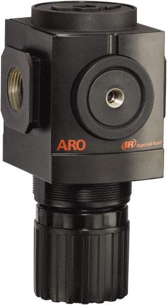 ARO/Ingersoll-Rand - 1 NPT Port, 290 CFM, Aluminum Heavy-Duty Regulator - 0 to 140 psi Range, 250 Max psi Supply Pressure, 1/8" Gauge Port Thread, 4.091" Wide x 7.223" High - USA Tool & Supply