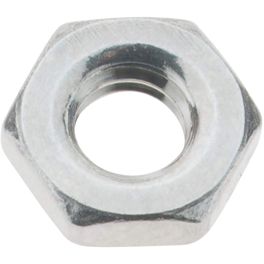 Value Collection - M4x0.70 Metric Coarse Stainless Steel Right Hand Hex Jam Nut - 7mm Across Flats, 2.2mm High, Uncoated - USA Tool & Supply