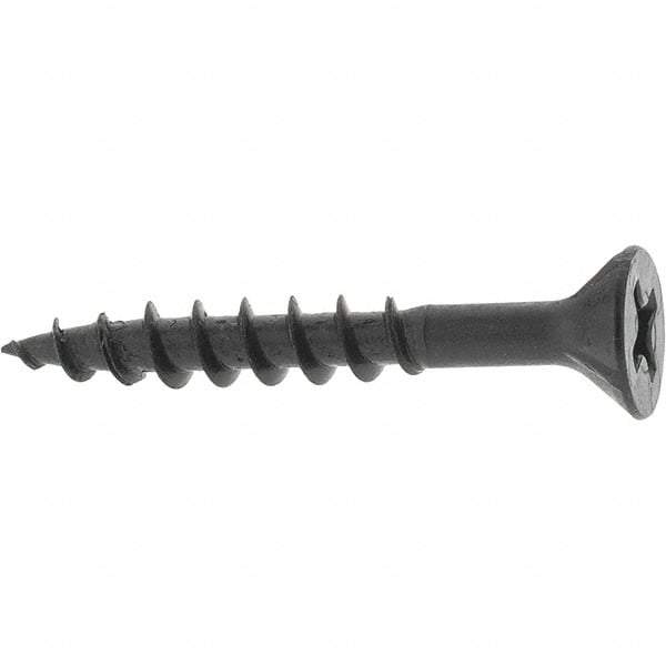 Buildex - #8, 1-1/4" OAL, Phillips Drive Flat Head, Steel Drywall Screws - Black Oxide Finish, Grade 2 - USA Tool & Supply