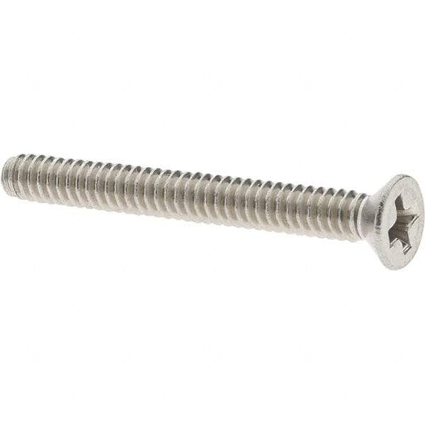 Value Collection - #4-40 UNC, 1" OAL Phillips Drive Machine Screw - Flat Head, Grade 18-8 Stainless Steel, Uncoated, Without Washer - USA Tool & Supply