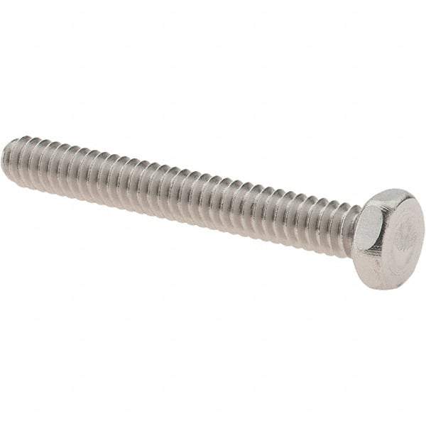 Value Collection - #10-24 UNC, 1-1/2" Length Under Head Hex Drive Machine Screw - Hex Head, Grade 18-8 Stainless Steel, Uncoated, Without Washer - USA Tool & Supply