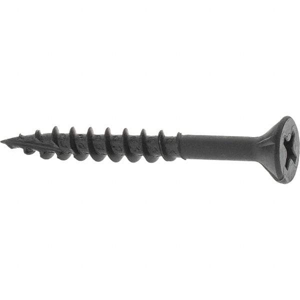 Buildex - #8, 1-1/2" OAL, Phillips Drive Flat Head, Steel Drywall Screws - Black Oxide Finish, Grade 2 - USA Tool & Supply