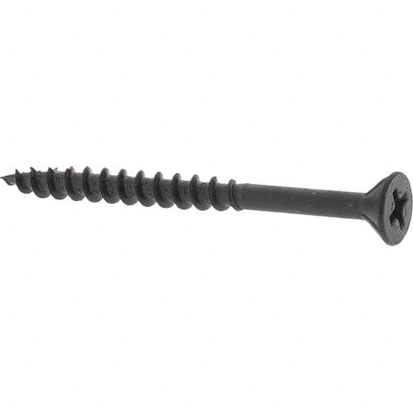 Buildex - #8, 2" OAL, Phillips Drive Flat Head, Steel Drywall Screws - Black Oxide Finish, Grade 2 - USA Tool & Supply