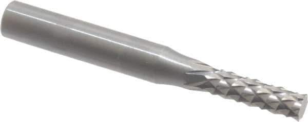 Accupro - 3/16" Diam, 5/8" LOC, Plain End, Solid Carbide Diamond Pattern Router Bit - Right Hand Cut, 2" OAL, 1/4" Shank Diam, Use on Fiberglass - USA Tool & Supply