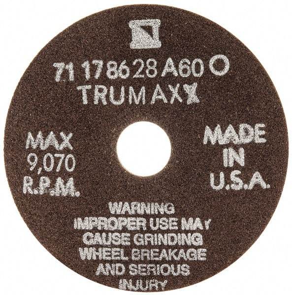 Tru-Maxx - 4" 60 Grit Aluminum Oxide Cutoff Wheel - 1/16" Thick, 3/4" Arbor, 9,070 Max RPM, Use with Stationary Tools - USA Tool & Supply