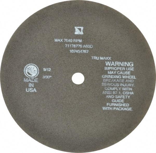 Tru-Maxx - 8" 60 Grit Aluminum Oxide Cutoff Wheel - 3/32" Thick, 5/8" Arbor, 4,536 Max RPM, Use with Stationary Tools - USA Tool & Supply