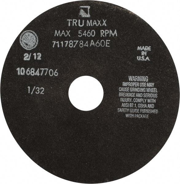 Tru-Maxx - 7" 60 Grit Aluminum Oxide Cutoff Wheel - 1/32" Thick, 1-1/4" Arbor, 5,184 Max RPM, Use with Stationary Tools - USA Tool & Supply