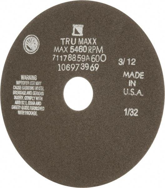 Tru-Maxx - 7" 60 Grit Aluminum Oxide Cutoff Wheel - 1/32" Thick, 1-1/4" Arbor, 5,184 Max RPM, Use with Stationary Tools - USA Tool & Supply