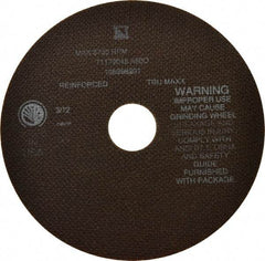 Tru-Maxx - 7" 60 Grit Aluminum Oxide Cutoff Wheel - 0.06" Thick, 1-1/4" Arbor, 8,731 Max RPM, Use with Stationary Tools - USA Tool & Supply