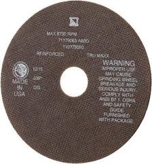 Tru-Maxx - 7" 60 Grit Aluminum Oxide Cutoff Wheel - 0.035" Thick, 1-1/4" Arbor, 8,731 Max RPM, Use with Stationary Tools - USA Tool & Supply