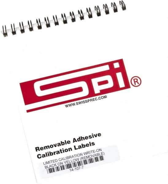 SPI - Inspection Label - Legend: Limited Calibration, English, Black & Yellow, 2" Long x 1/2" High, No Coating - USA Tool & Supply