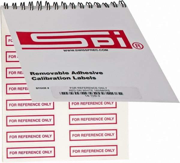 SPI - Inspection Label - Legend: For Reference Only, English, Red & White, 2" Long x 1/2" High, No Coating - USA Tool & Supply