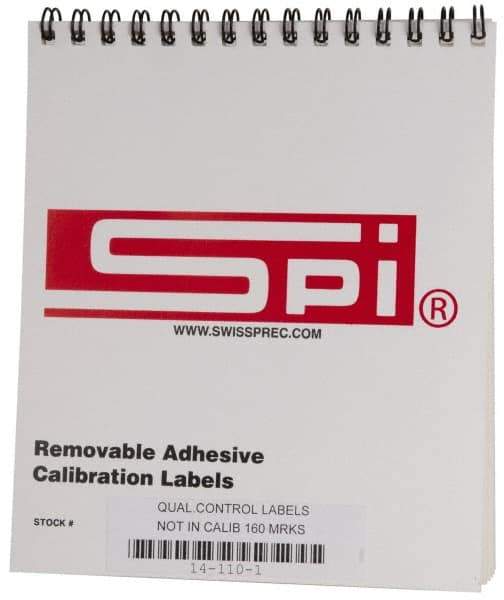 SPI - Inspection Label - Legend: Not In Calibration System, English, Red & White, 2" Long x 1/2" High, No Coating - USA Tool & Supply
