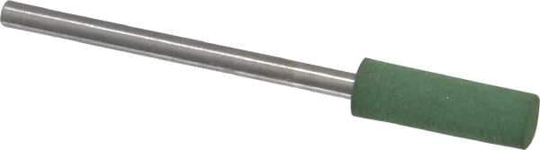 Value Collection - 5mm Max Diam x 15mm Long, Cylinder, Rubberized Point - Fine Grade, Ceramic, Mounted - USA Tool & Supply