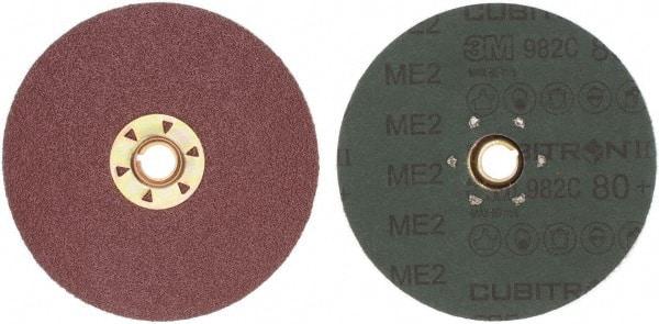 3M - 5" Diam 5/8-11 Threaded Hole 80 Grit Fiber Disc - Medium Grade, Ceramic, 12,000 Max RPM, Series 982C - USA Tool & Supply