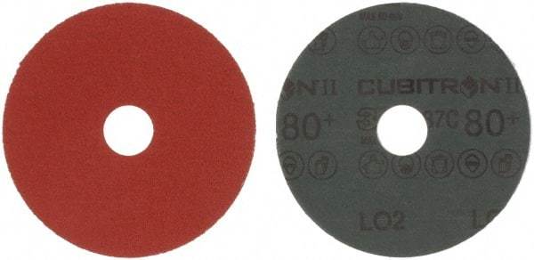 3M - 4-1/2" Diam 7/8" Hole 80 Grit Fiber Disc - Medium Grade, Ceramic, 13,300 Max RPM, Series 987C - USA Tool & Supply