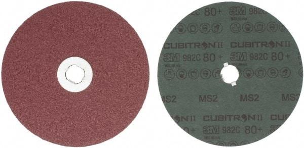 3M - 7" Diam 5/8-11 Threaded Hole 80 Grit Fiber Disc - Medium Grade, Ceramic, 8,600 Max RPM, Series 982C - USA Tool & Supply